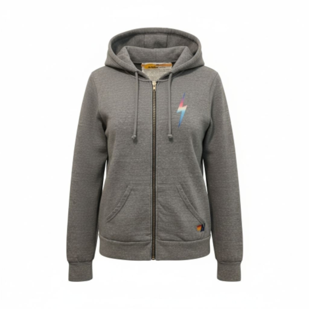 Aviator Nation zip up Hoodie with Colorful Lightning Bolt